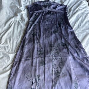 Purple Floral Halter Top Dress